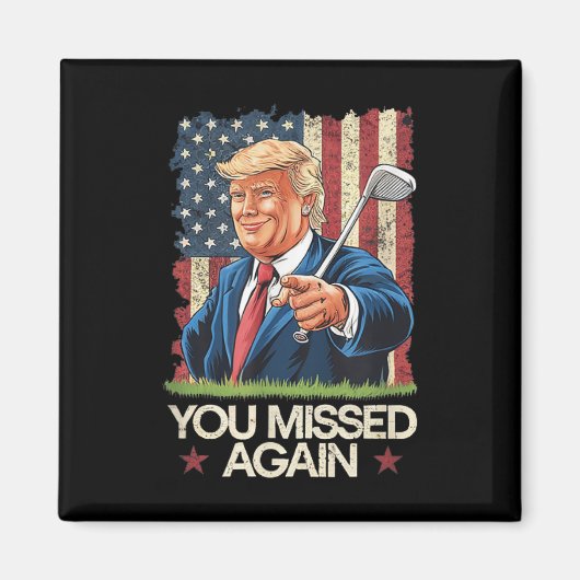 トランプ2024アメリカ国旗 また外したね  マグネット (正面)