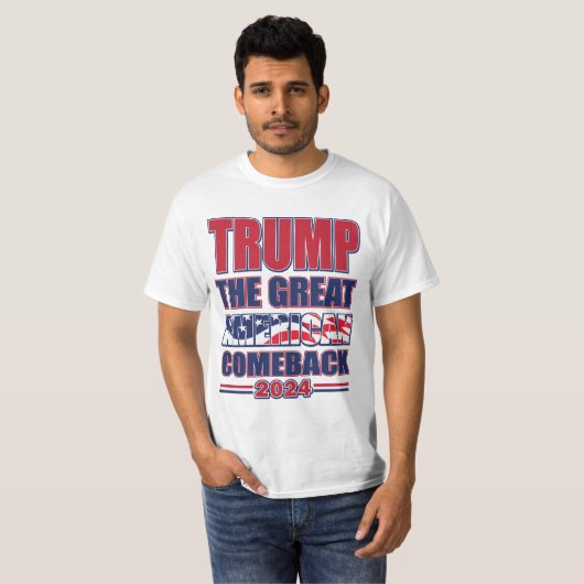 トランプ2024アメリカ素晴らしのカムバック Tシャツ (正面フル)