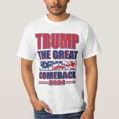 トランプ2024アメリカ素晴らしのカムバック Tシャツ (正面)