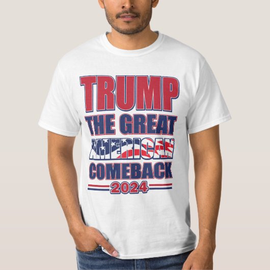 トランプ2024アメリカ素晴らしのカムバック Tシャツ (正面)