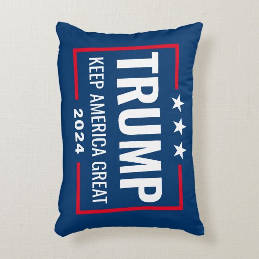 トランプ2024ア保メリカ素晴らし – 青い赤 アクセントクッション (正面(垂直))
