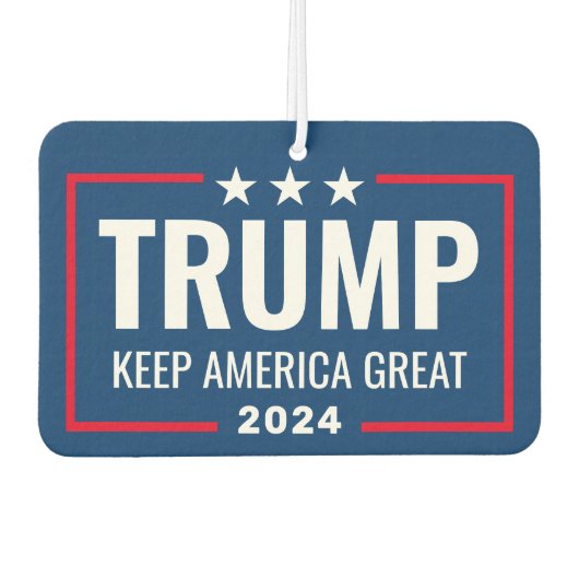 トランプ2024ア保メリカ素晴らし – 青い赤 カーエアーフレッシュナー (正面)