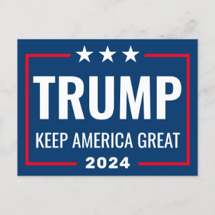 トランプ2024ア保メリカ素晴らし – 青い赤 ポストカード