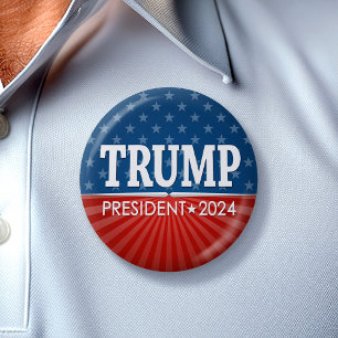 トランプ2024ア保メリカ素晴らし – 青い赤 缶バッジ