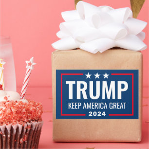 トランプ2024ア保メリカ素晴らし – 青い赤 長方形シール