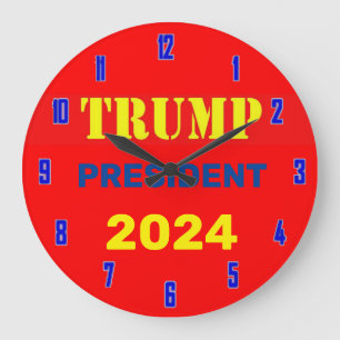 トランプ2024ウォッチ ラージ壁時計