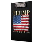 トランプ2024エレガント金ゴールドヴィンテージ米国国旗 クリップボード (左)
