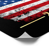 トランプ2024エレガント金ゴールドヴィンテージ米国国旗 ポスター (角)