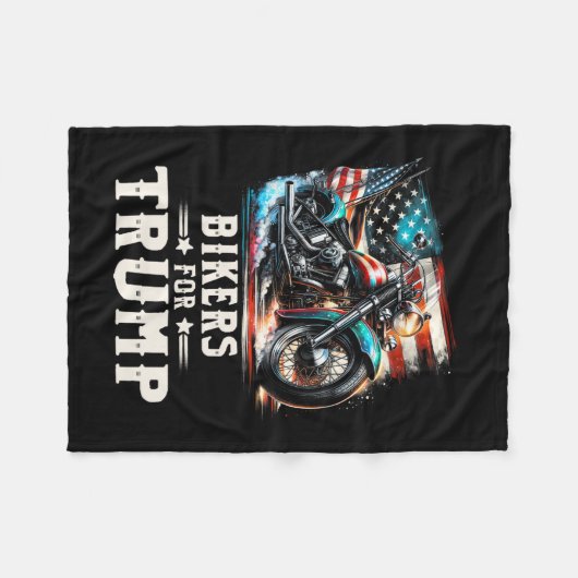 トランプ2024オートバイ愛国的なアメリカ国旗のために フリースブランケット (正面(横))