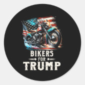 トランプ2024オートバイ愛国的なアメリカ国旗のために ラウンドシール (正面)