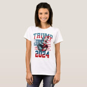 トランプ2024ガールウィメンズベーシックTシャツ Tシャツ (正面フル)