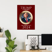 トランプ2024キャンペーン共和党レッドキープサケ ポスター (ホームオフィス)