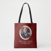 トランプ2024キャンペーン共和党レッド収集可能 トートバッグ (正面)