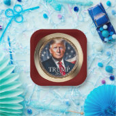 トランプ2024キャンペーン共和党レッド紙プレート ペーパープレート (パーティー)