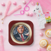 トランプ2024キャンペーン共和党レッド紙プレート ペーパープレート (パーティー)