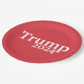 トランプ2024キャ赤と白ンパ大統領のー ペーパープレート (アングル)