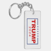 トランプ2024クラシック長方形ロゴ キーホルダー (正面左)
