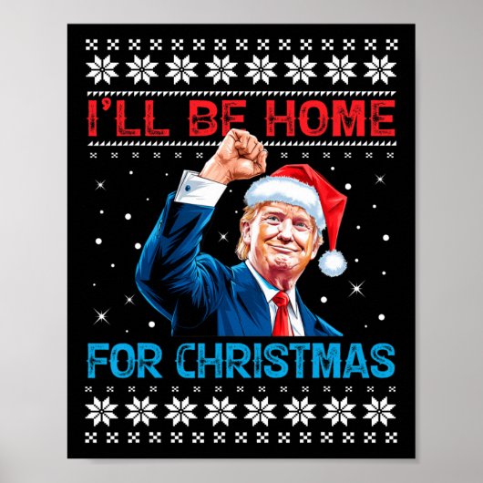 トランプ2024クリスマスサンタクリスマスSの家に ポスター (正面)