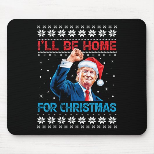 トランプ2024クリスマスサンタクリスマスSの家に マウスパッド (正面)
