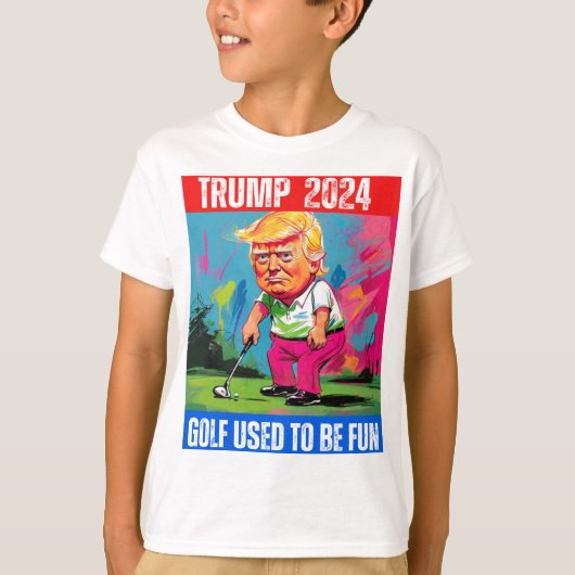 トランプ2024ゴルフ以前はおもしろい Tシャツ (正面)