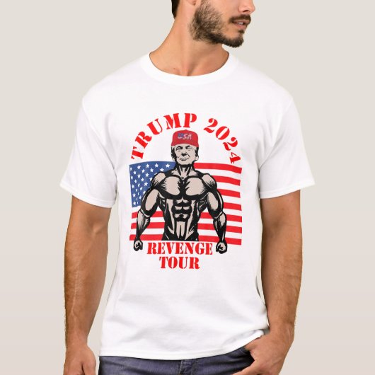 トランプ2024ザリベンジツアー |トランプおもしろいラバーテ Tシャツ (正面)