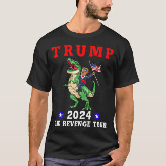 トランプ2024ザ・リベンジ・ツアー恐竜に乗る Tシャツ