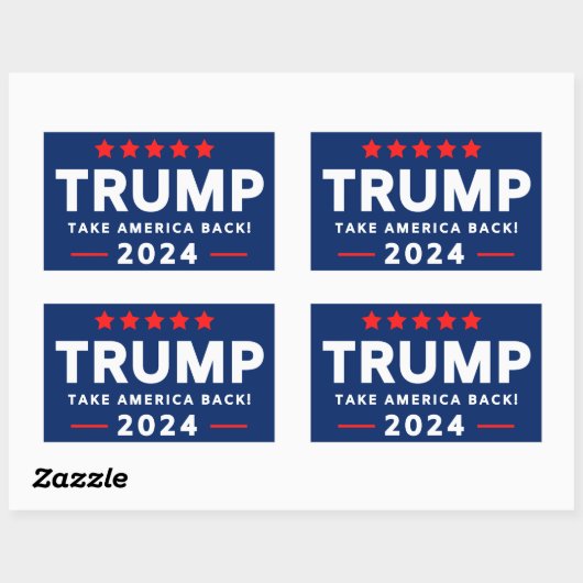 トランプ2024ステッカー 長方形シール (シート)