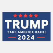 トランプ2024ステッカー 長方形シール (正面)