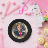 トランプ2024テイクアメリカバックノベルティ ペーパープレート (パーティー)