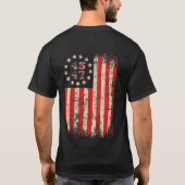 トランプ2024トランプ45 47米国国旗でアメリカを連れ戻す Tシャツ (裏面)