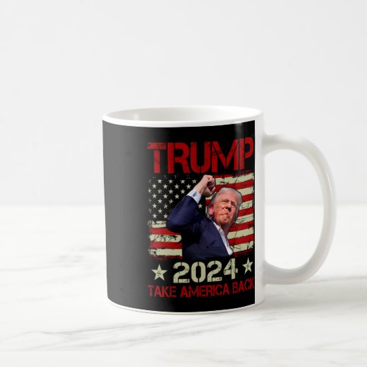 トランプ2024トランプ・ラリーで最初のポン生き延びプショット コーヒーマグカップ (右)