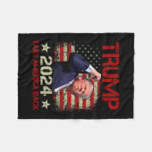 トランプ2024トランプ・ラリーで最初のポン生き延びプショット フリースブランケット (正面(横))