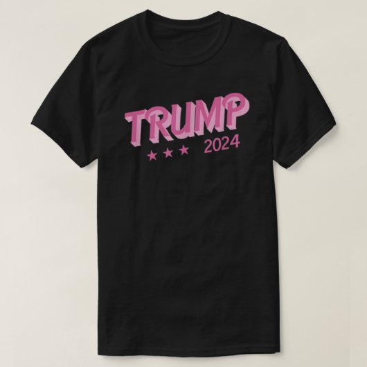 トランプ2024ドおもしろいナルドトランプピンクのバブル文字 Tシャツ (デザイン正面)