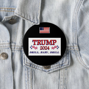トランプ2024ドリルベビードリルボタン 缶バッジ