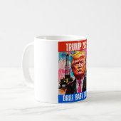 トランプ2024ドリルベビードリル コーヒーマグカップ (正面左)