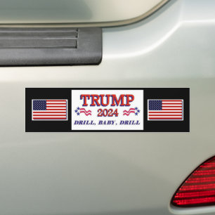 トランプ2024ドリルベビードリル バンパーステッカー