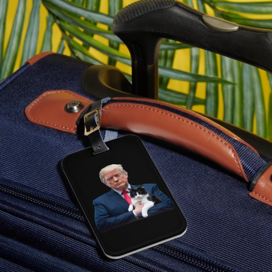 トランプ2024ネコMAGAトおもしろいランプ猫 ラゲッジタグ (正面インサイチュ1)