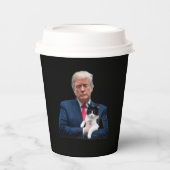 トランプ2024ネコMAGAトおもしろいランプ猫 紙コップ (正面)