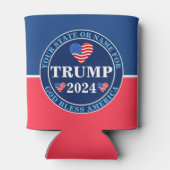 トランプ2024ハート愛国者大統領の物 缶クーラー (裏面)