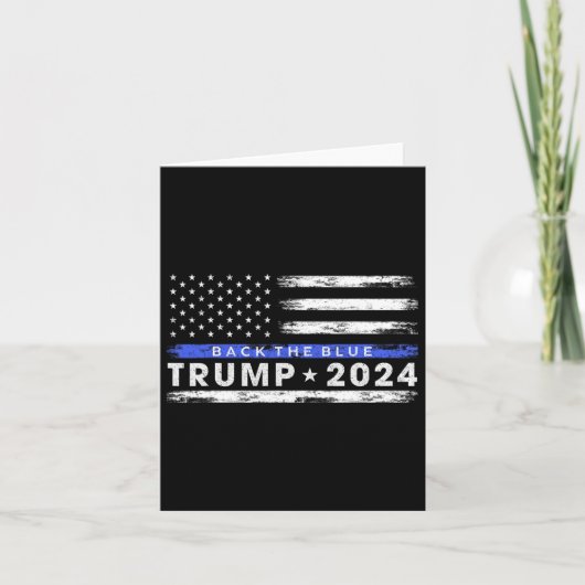 トランプ2024バック青い薄い青い線アメリカ人F カード (正面)