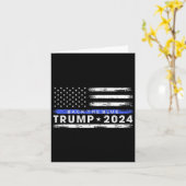 トランプ2024バック青い薄い青い線アメリカ人F カード (黄色い花)