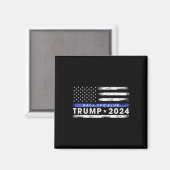 トランプ2024バック青い薄い青い線アメリカ人F マグネット (正面/裏面)