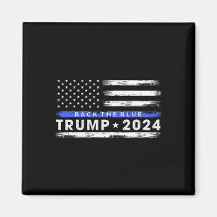 トランプ2024バック青い薄い青い線アメリカ人F マグネット
