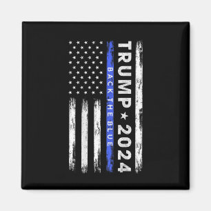 トランプ2024バック青い薄い青い線アメリカ人F マグネット