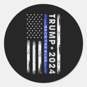 トランプ2024バック青い薄い青い線アメリカ人F ラウンドシール