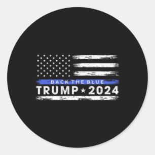 トランプ2024バック青い薄い青い線アメリカ人F ラウンドシール