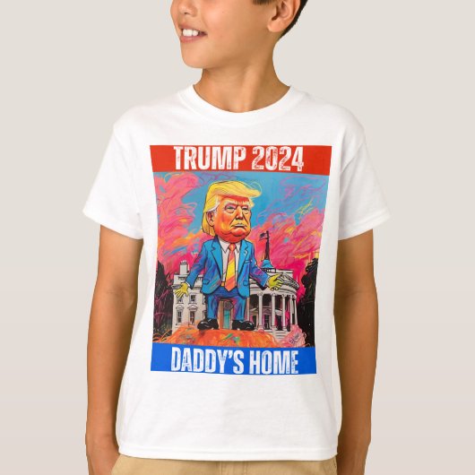 トランプ2024パパの家 Tシャツ (正面)