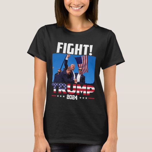 トランプ2024ファイトファースト・ラリー2024アメリカ Tシャツ (正面)