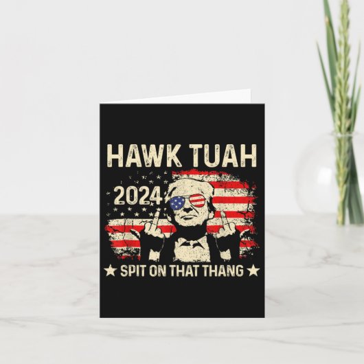トランプ2024フラグおかしなホークタッシュ中指24 V カード (正面)