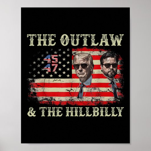 トランプ2024フラグOutlaw Hillbilly J.d.vance 2024ド ポスター (正面)